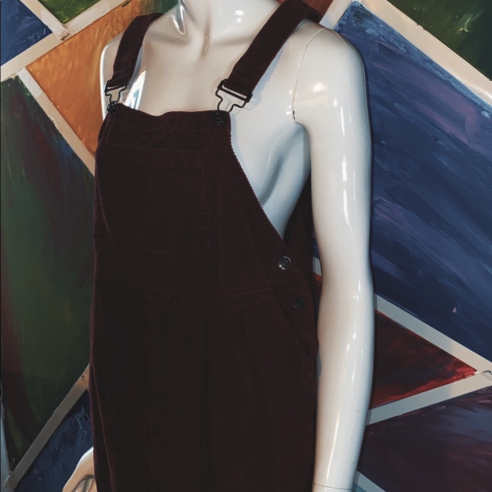Maroon velvet jumper/overalls